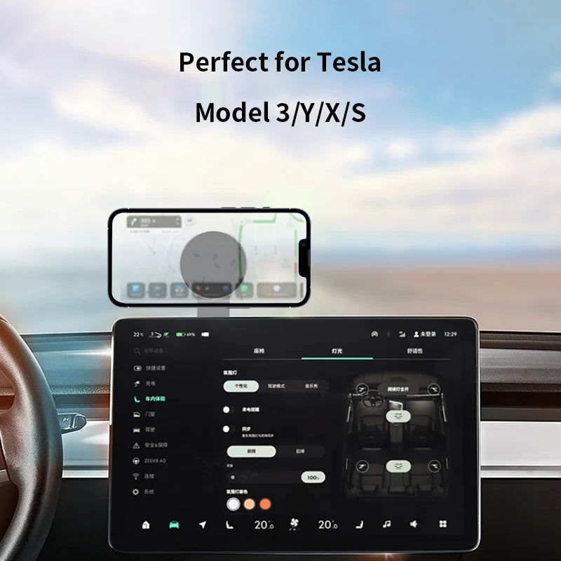 Aluminum Magnetic Car Phone Holder for Laptop Screen Side Mount