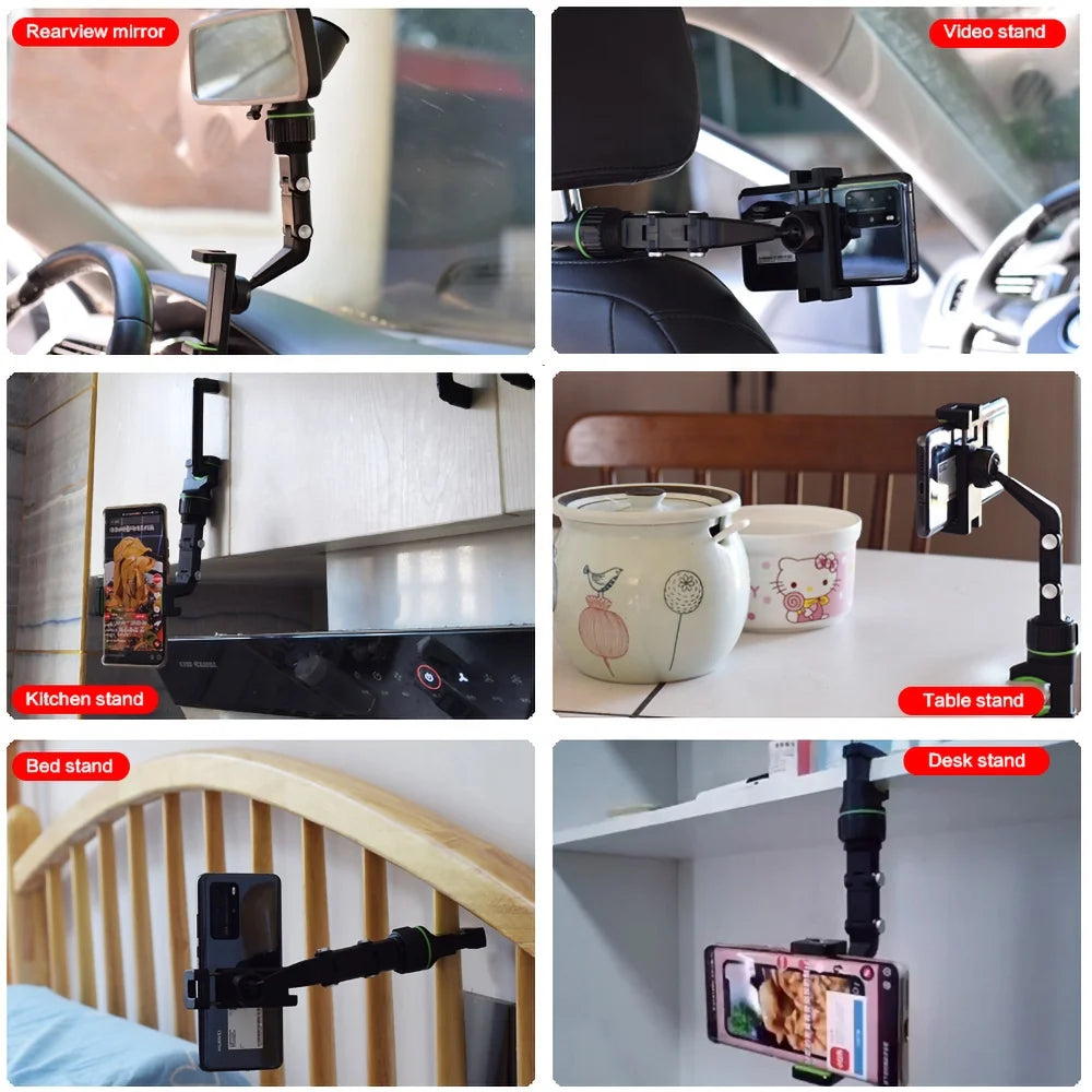 Adjustable Car Rearview Mirror Phone Holder