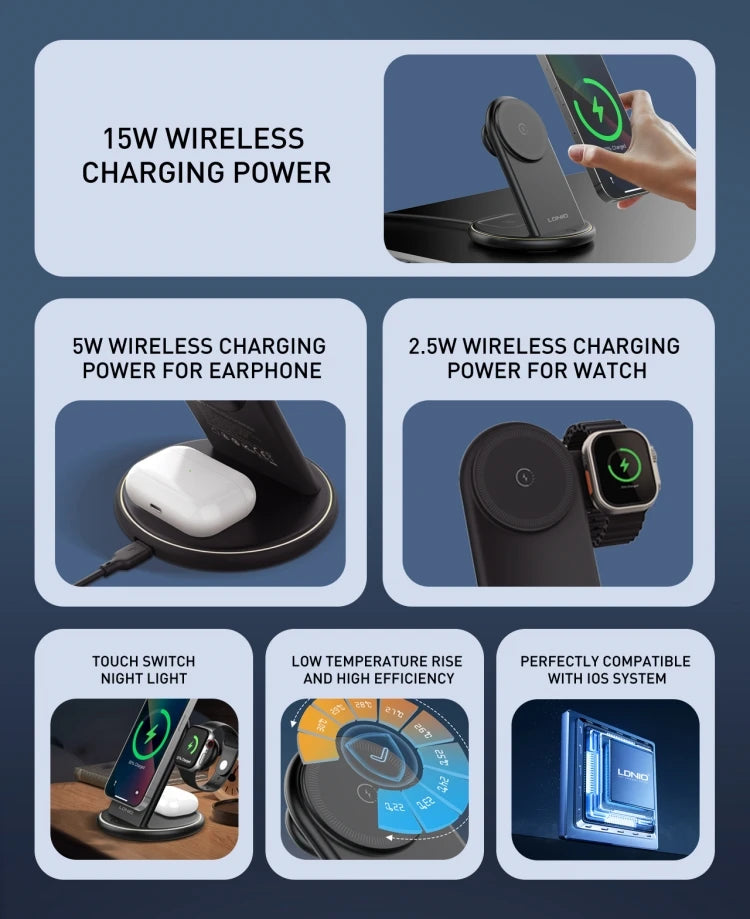 Three-in-one wireless charger