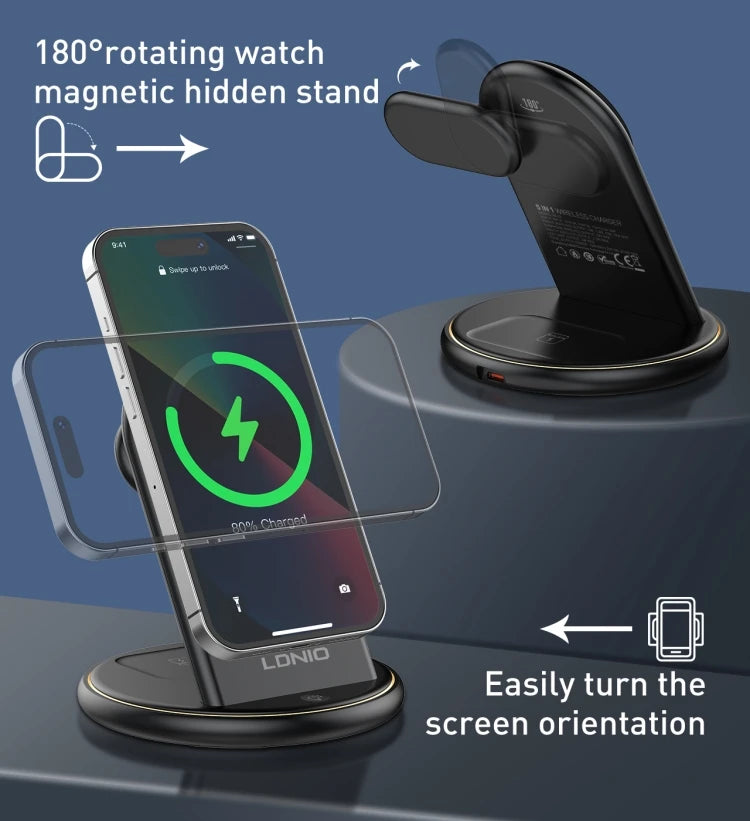 Three-in-one wireless charger